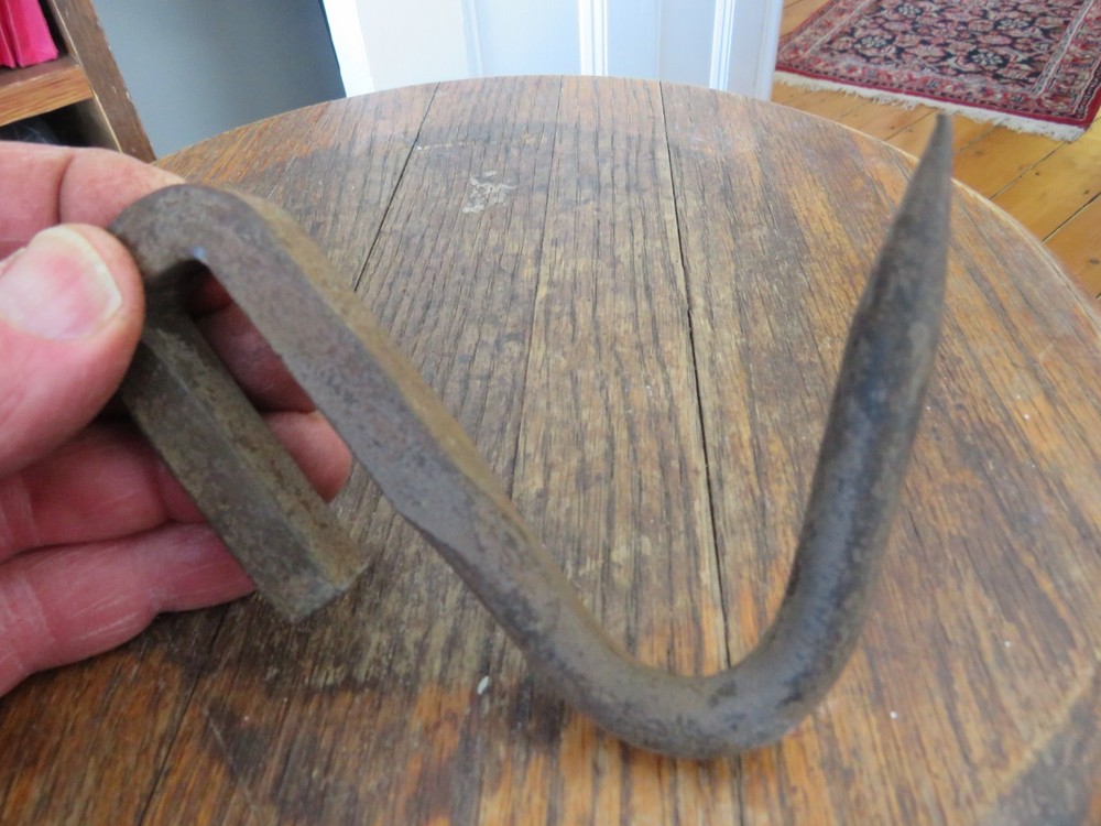 Antique Thick Iron Meat Hook, 4 1/2 Inches Tall