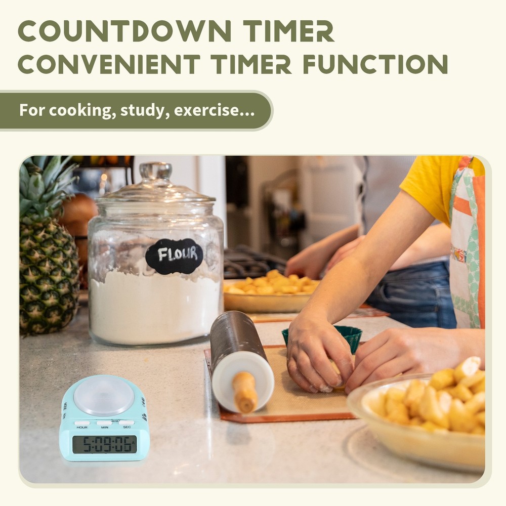 Digital Kitchen Timer with 100 Hour Clock Count Down for Kid Teacher Cook1221