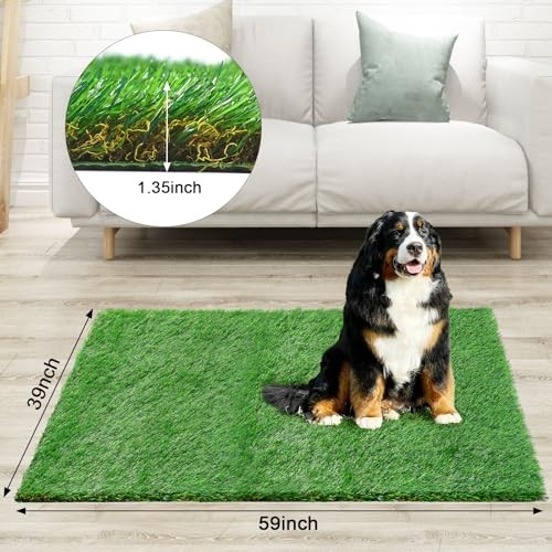 THREE ORANGES Artificial Grass, Reusable Dog Training Mat Large Size - 3X5FT