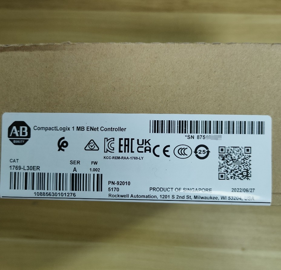 AB 1769-L30ER SER A CompactLogix 1 MB ENet Controller AB 1769 L30ER