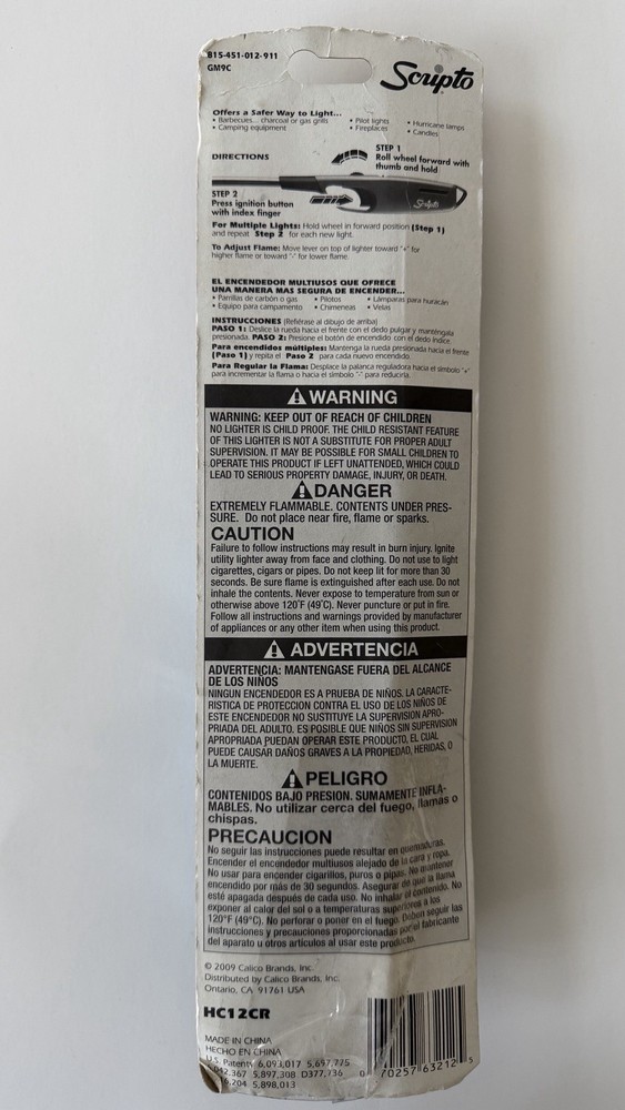 Scripto Multi Purpose Aim'n Flame II Lighter - 1 Pack - Blue - Open Box