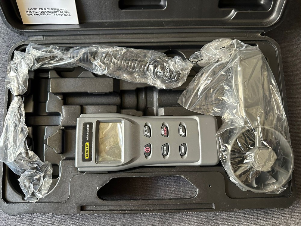AIRFLOW VOLUME ANEMOMETER-PSYCHROMETER WDCFM8912 GENERAL TOOLS