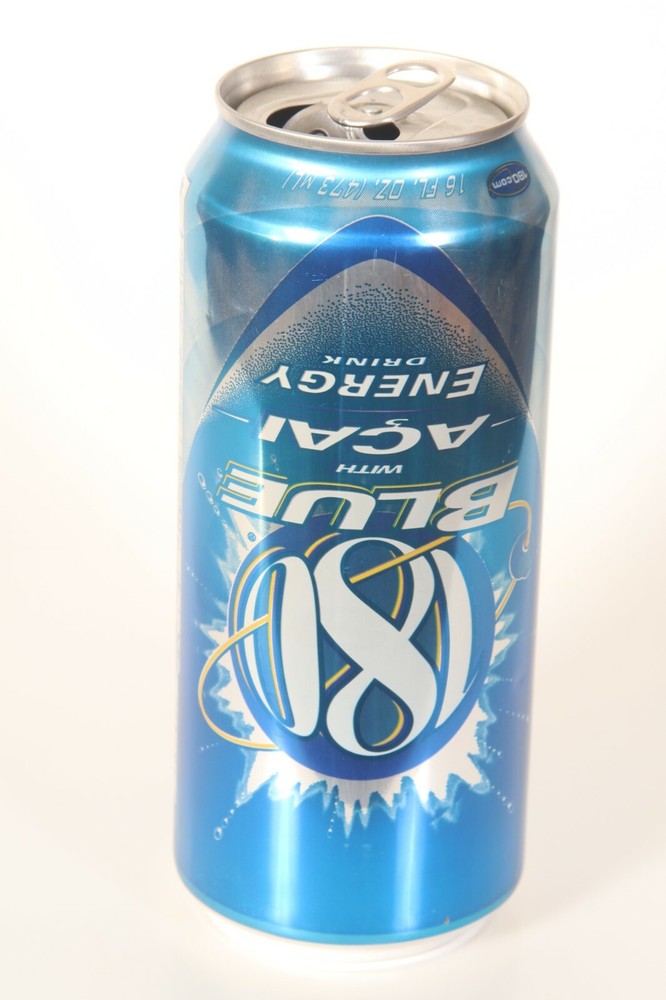 180 Blue Acai Energy Drink Can empty 16oz *EMPTY*