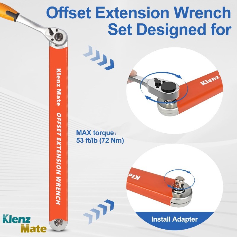 2026 Offset Extension Wrench Zero Degree Swing for Tight Space