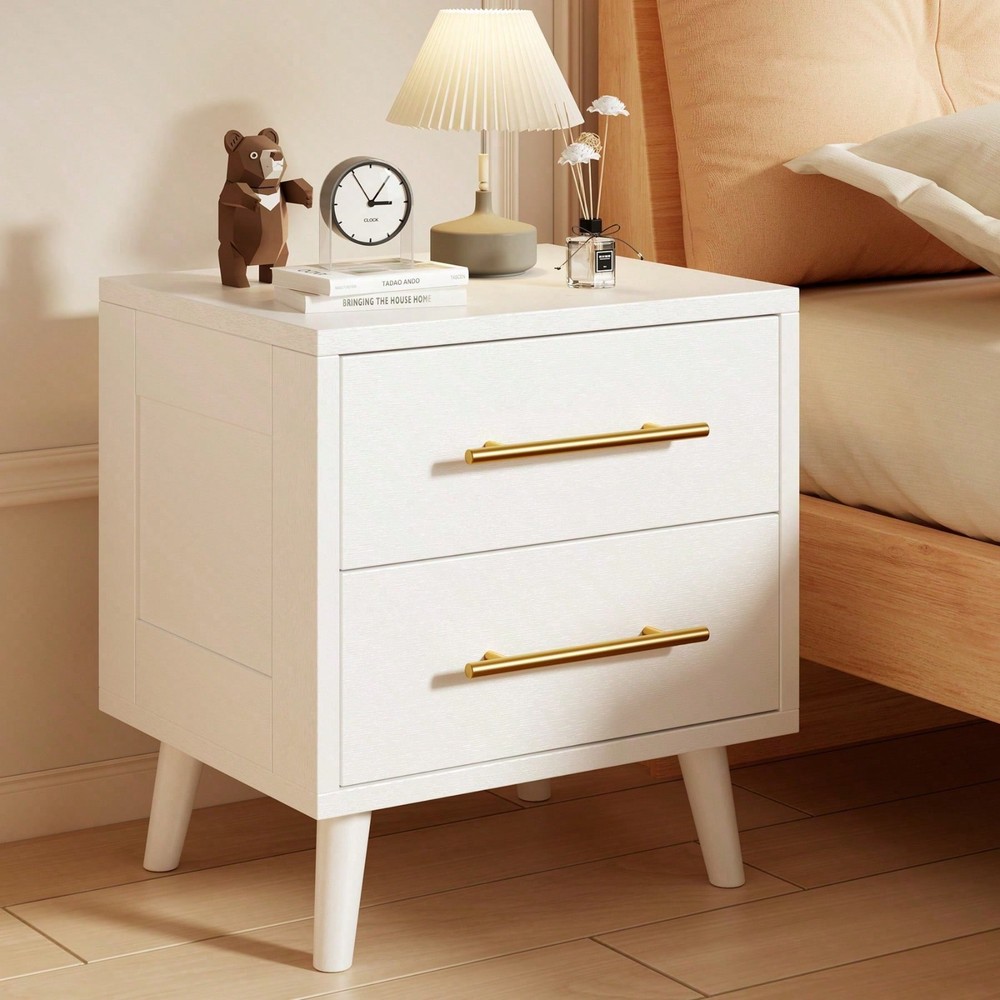 Modern Nightstand 2 Drawers Side Table