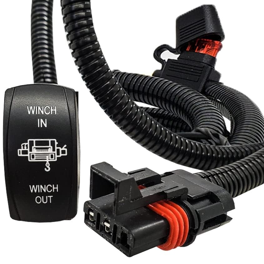 Power Bus Bar Plug Wire Kit Winch in/Out Rocker Switch Compatible with