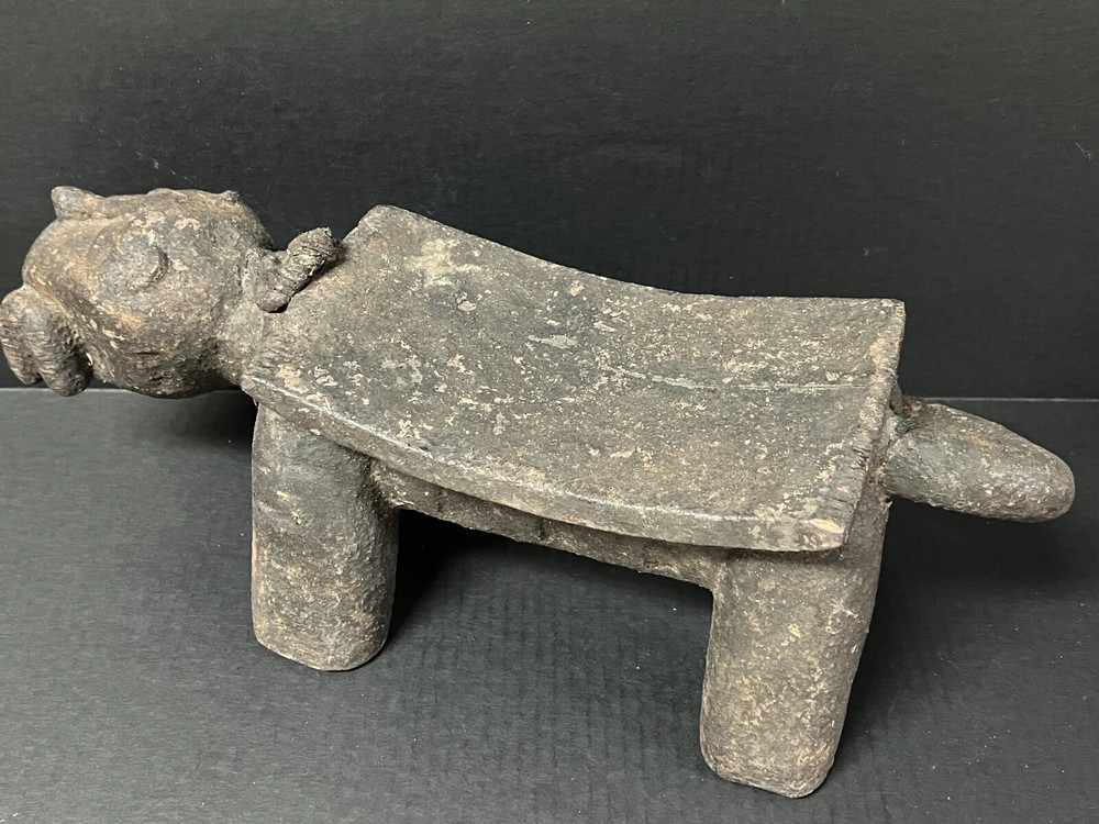 AFRICAN ART BAULE FISH STOOL