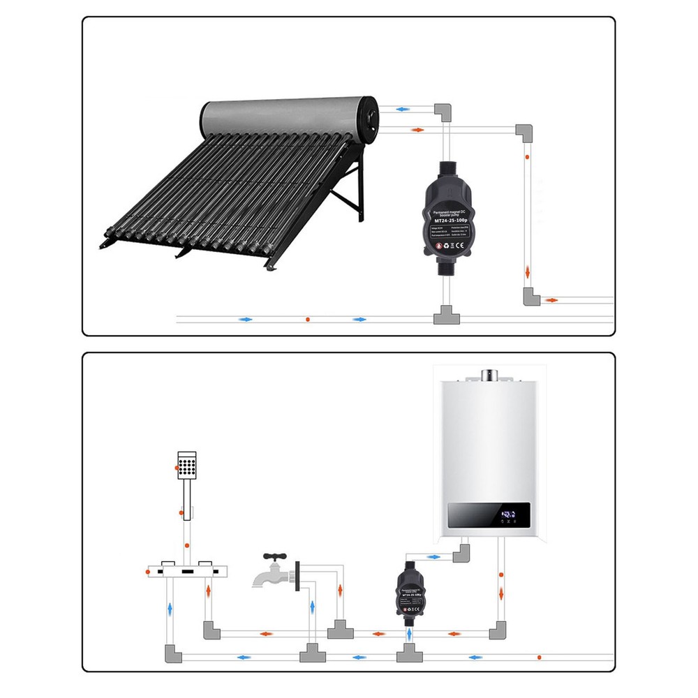 UK Plug Pump Automatic Water Pressure Shower Boosting Recirculating