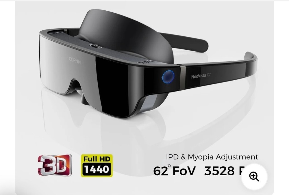 CORNMI Smartphone VR Headset Black with Carrying Case Plastic