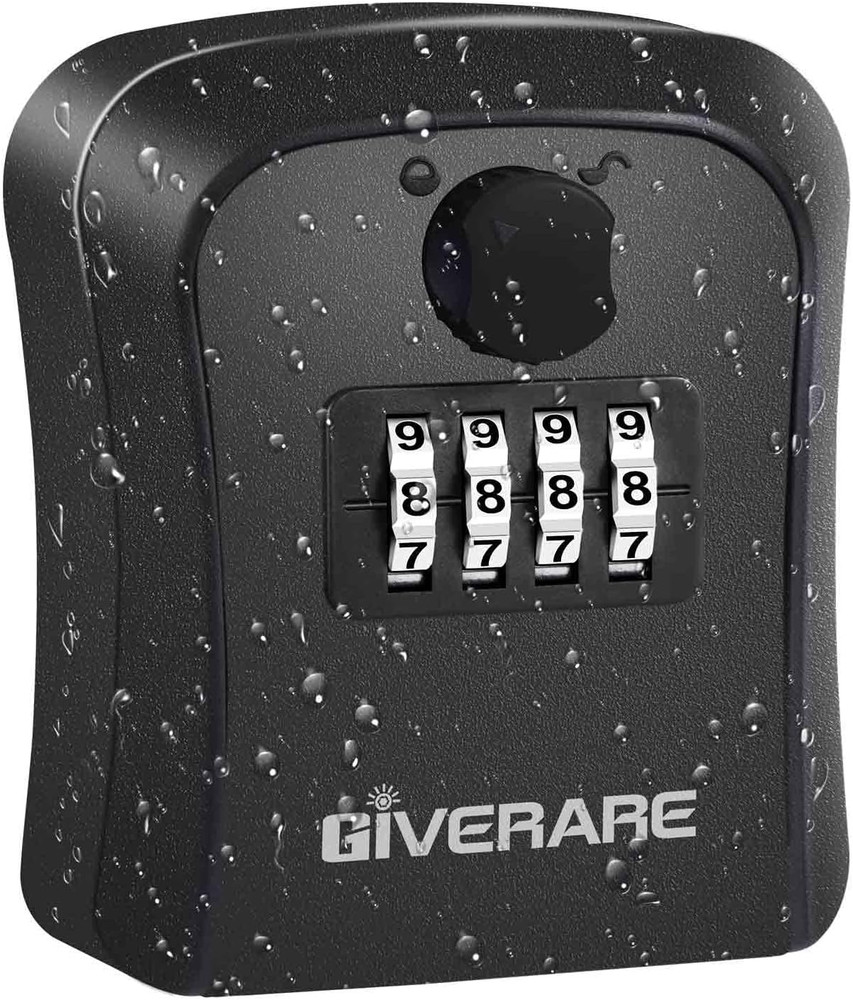 Outdoor Lock Box with Code – 4-Digit Key Safe Storage for Home & Office