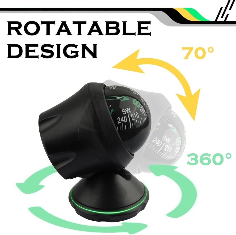 Night Vision Adjustable Car Compass - Precision Navigation for Every Journey