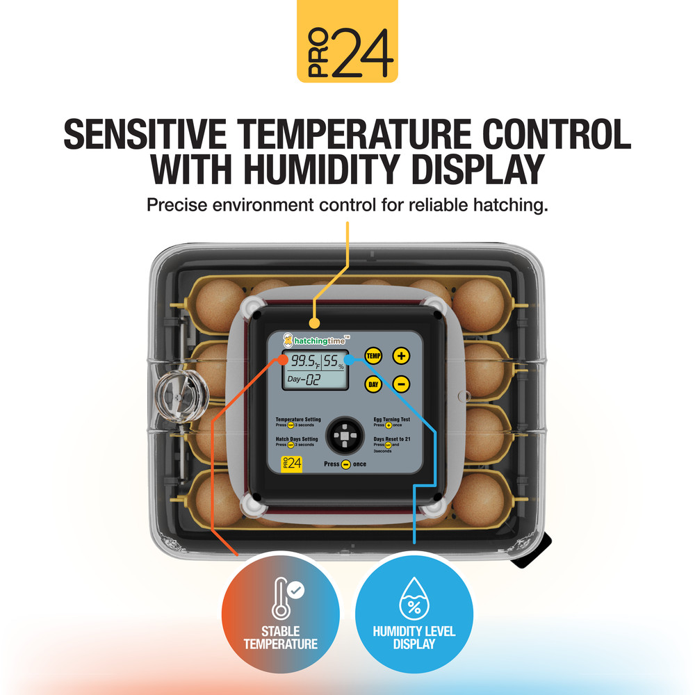 Pro24 Tabletop Automatic Egg Incubator (24 Eggs)