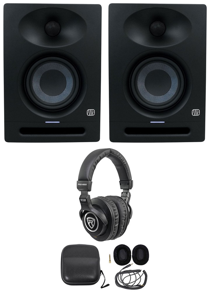 2) Presonus Eris Studio 4 Powered Active 4" Studio Monitors Speakers+Headphones
