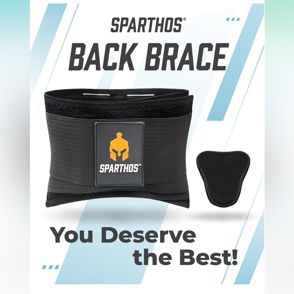 Sparthos Back Support Belt-Relief from Back Pain,Sciatica,Herniated Disc (Small)