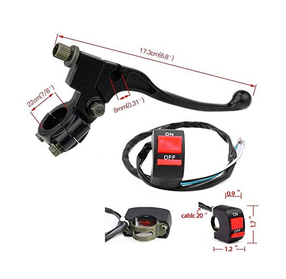 Brake Handle Lever Perch and Left Handle,Throttle Handle,Throttle Cable, for ...