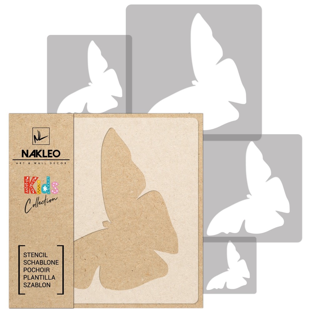 KIDS Reusable Plastic Stencils (5 pcs) // BUTTERFLY #2