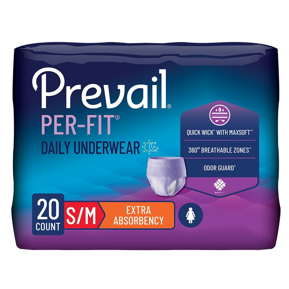 Prevail Disposable Underwear Female Medium Extra 80 Ct