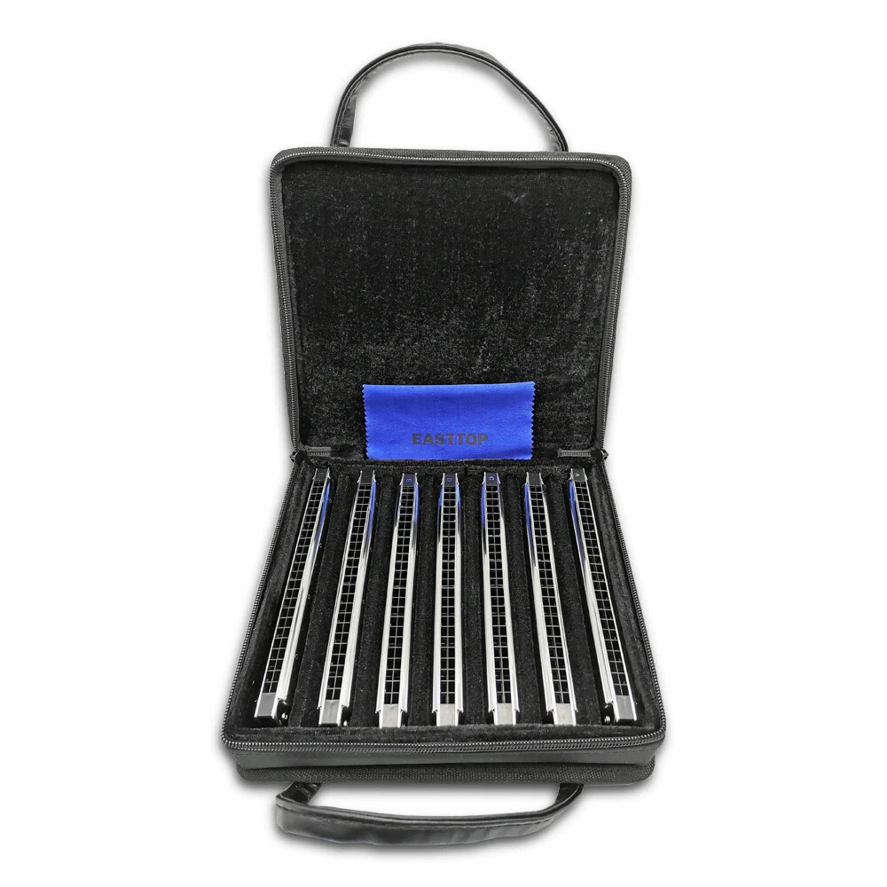 EASTTOP 24-hole polyphonic harmonica 7 Sets for Beginner Adult Student Harmonica