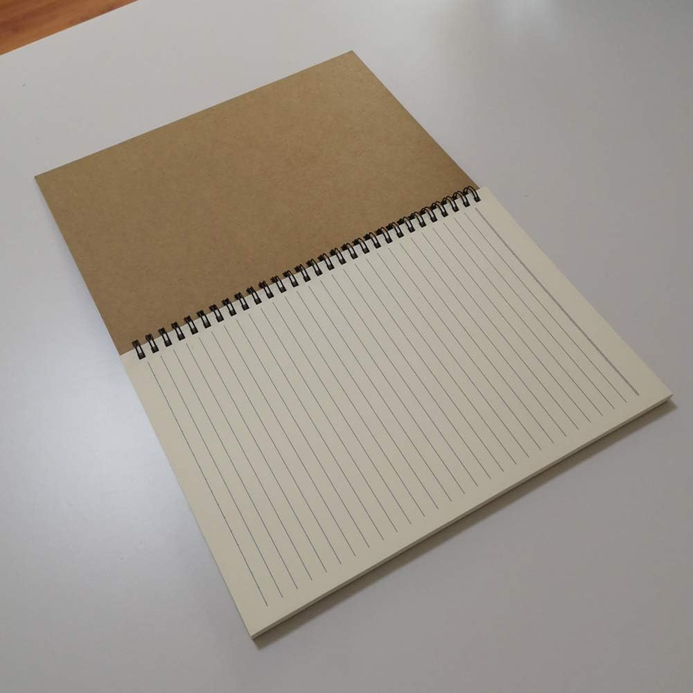 Spiral Notebook/Spiral Journal Lined B5 Hard Kraft Cover Wire Bound Notebook Ru