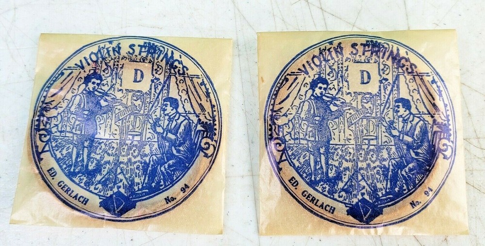 Ed Gerlach Violin String D No. 94  UNUSED IN PACKAGE Antique Quantity 2
