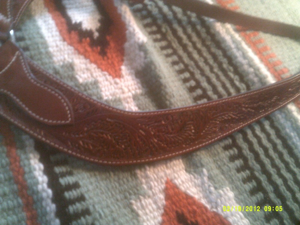 Showman Pulling Breast Collar Latigo Floral Stamped