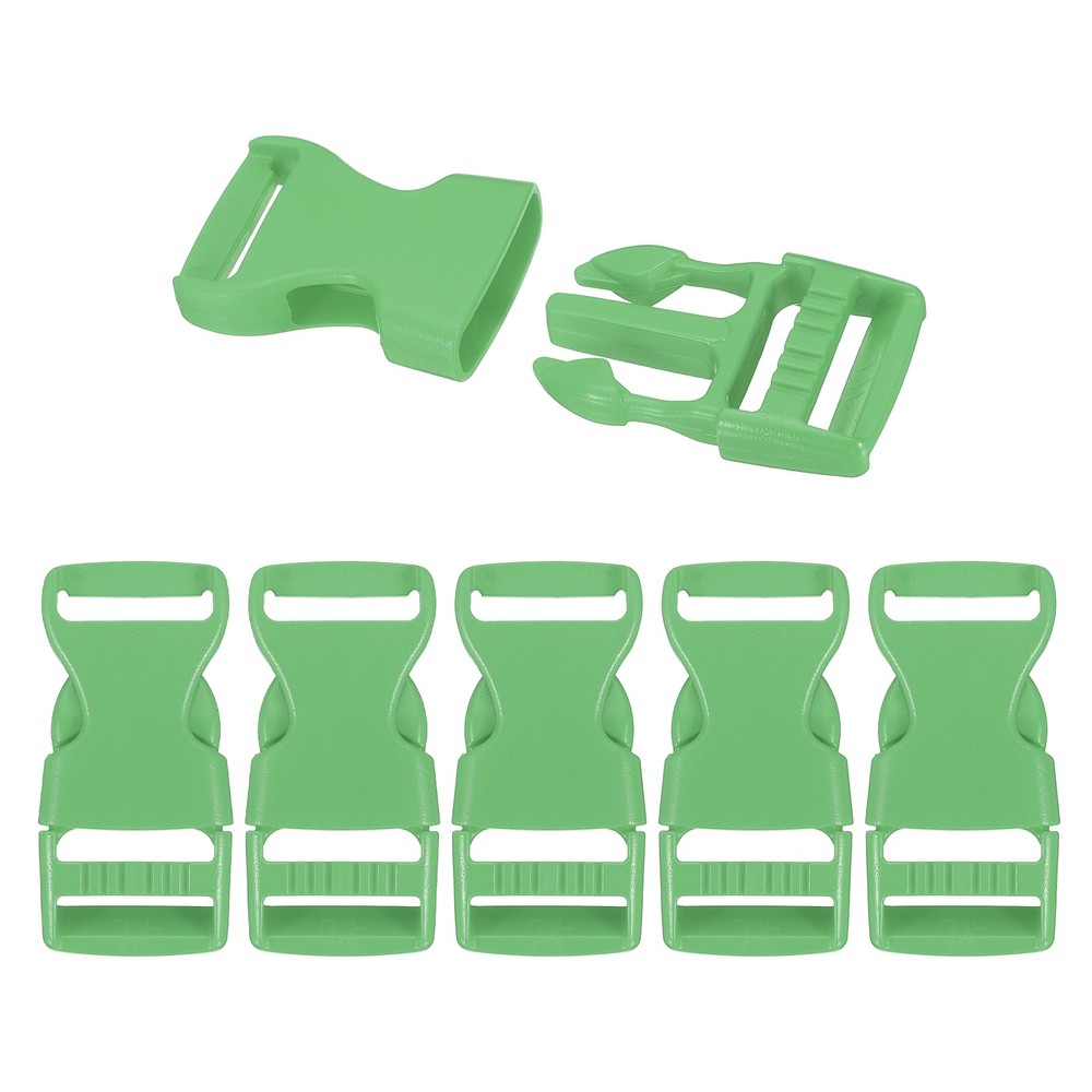 6 Pack Quick Side Release Buckle, 1" Plastic Buckle Clip, Green