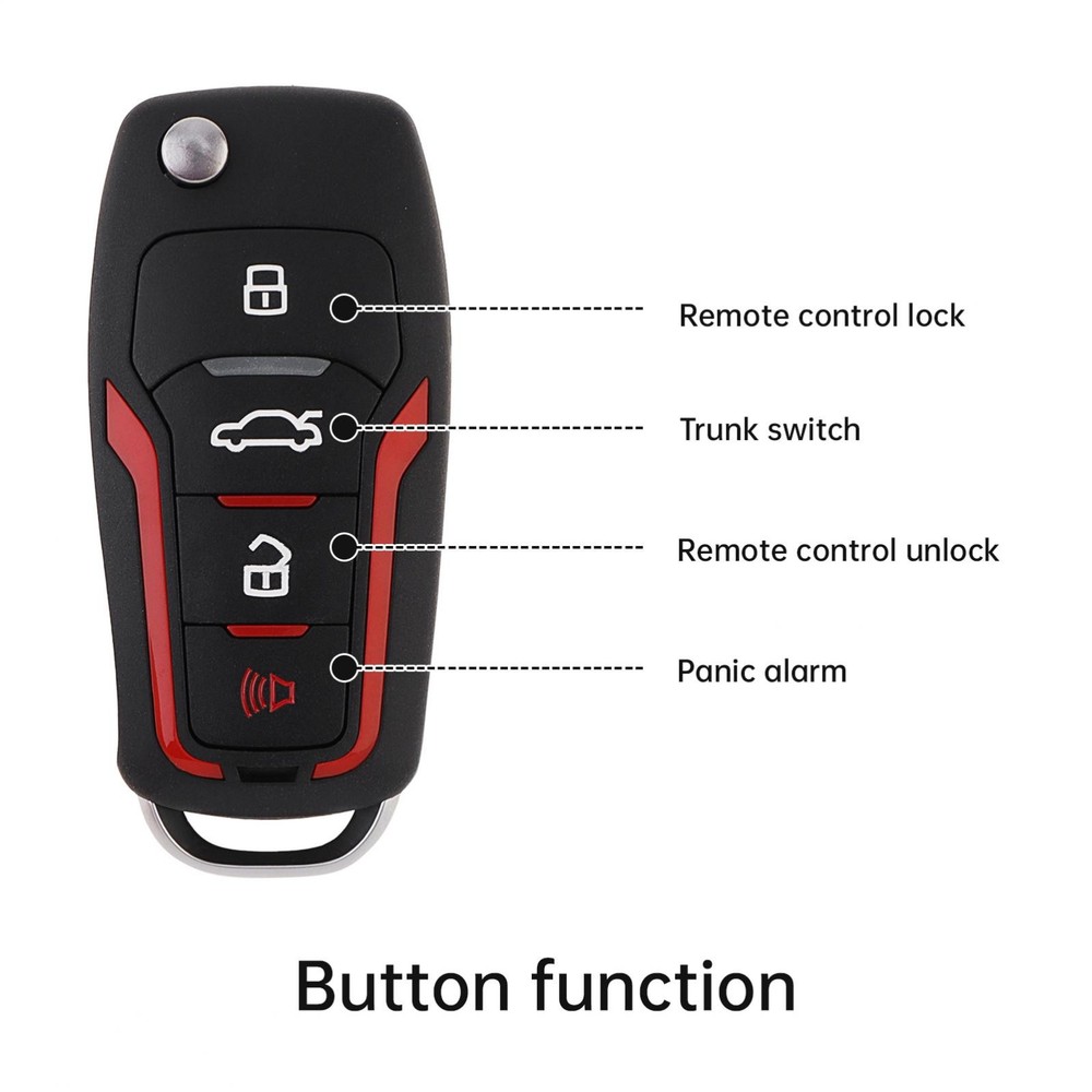 Universal 12V Car Alarm Keyless Entry System with Remote Control Siren Sensor