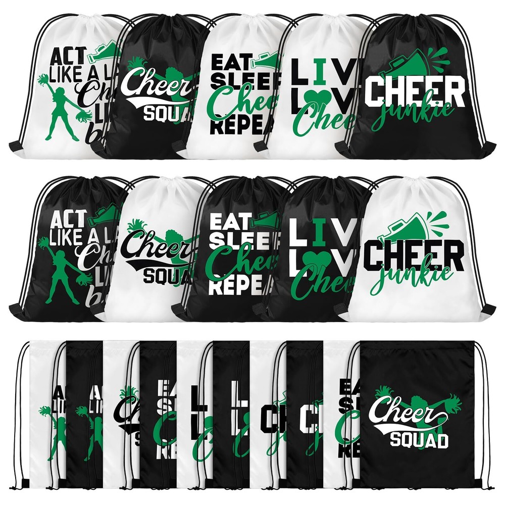 20 Pcs Cheer Drawstring Backpack Cheerleading Drawstring Gym Bag Cheerleader ...