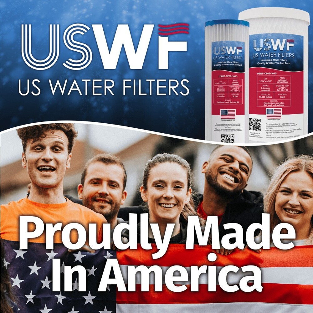 10 x 4.5 Inch 5 Micron String-Wound Polypropylene Sediment Water Filter 4-Pack