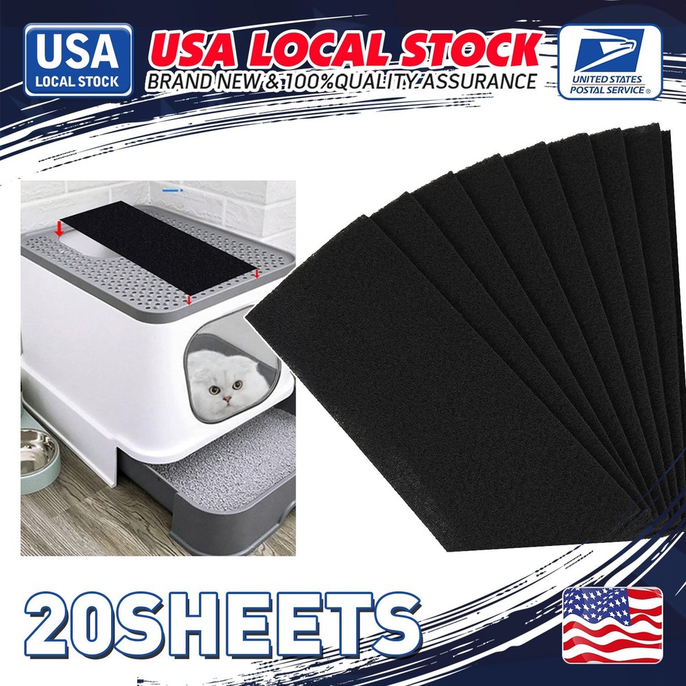 20Sheets 10" x 4"  Multi-Pack Cat Litter Box Filters for Extended Use