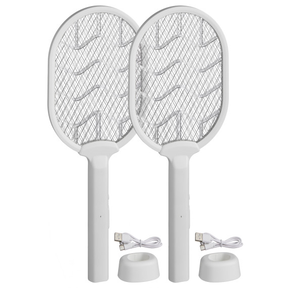 2-Pack: Ermek USB Rechargeable Fly Zapper Racquet