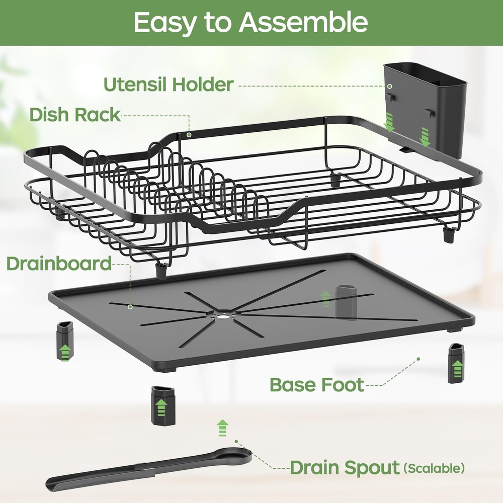 ROTTOGOON Dish Drying Rack, Stainless Steel Rustproof Dish Rack for Kitchen Coun