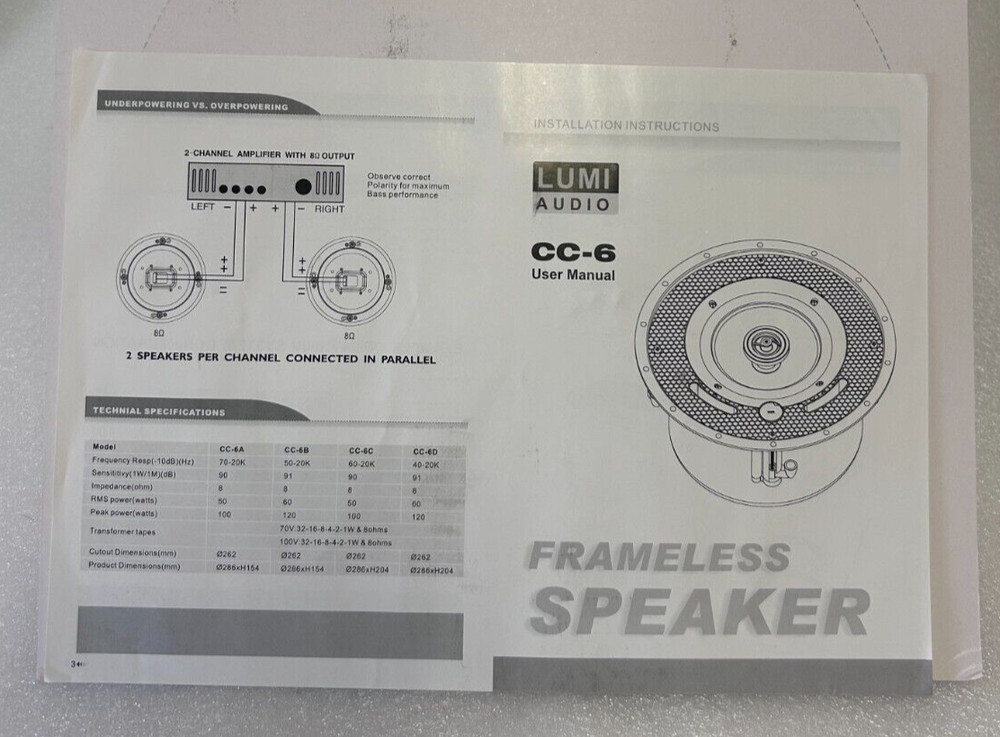Symphonic Designs SD-INDCL- 6.5" Ceiling Frameless Speaker