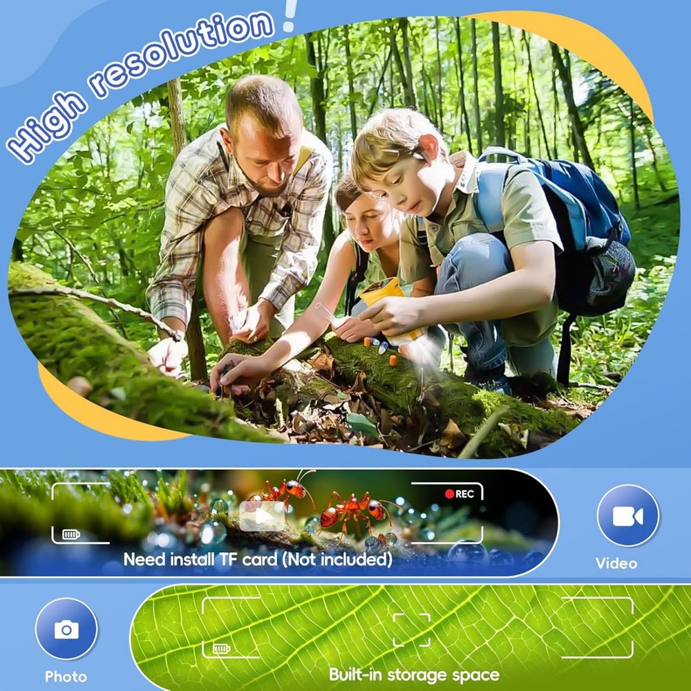 Digital Microscope Handheld 1000x 2.0 IPS Screen for Kids Science Education Tool