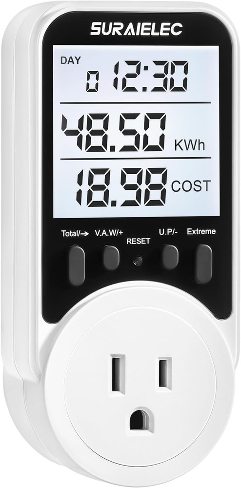 Watt Meter Plug-in Socket Power Meter 90V-250V Wide Range Backli...