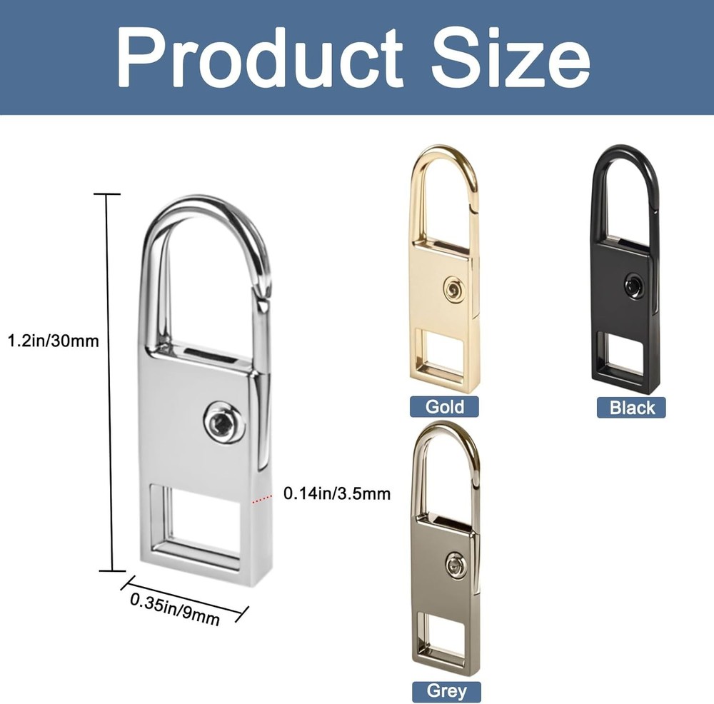 Quality Zipper Pull Set - 8 Pcs in Attractive Colors, Easy Hook Installation