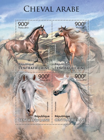 Centrafrique 2013 MNH - ARABIAN HORSES. Michel Code: 4201-4204