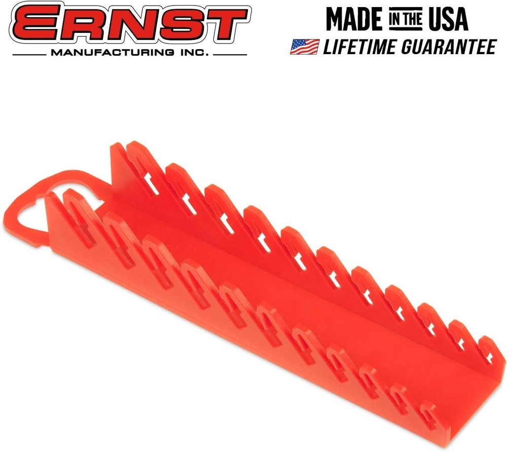 Ernst Red Stubby Wrench Organizer with Folding Handle - Ultimate Tool Storage