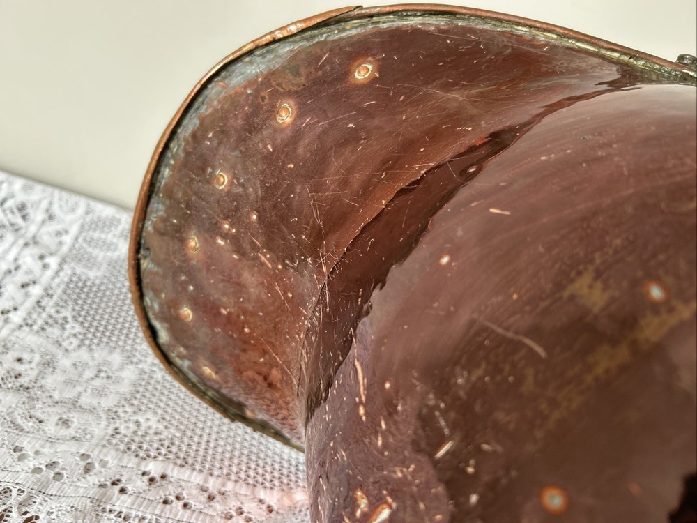 Victorian Copper Helmet Coal Scuttle