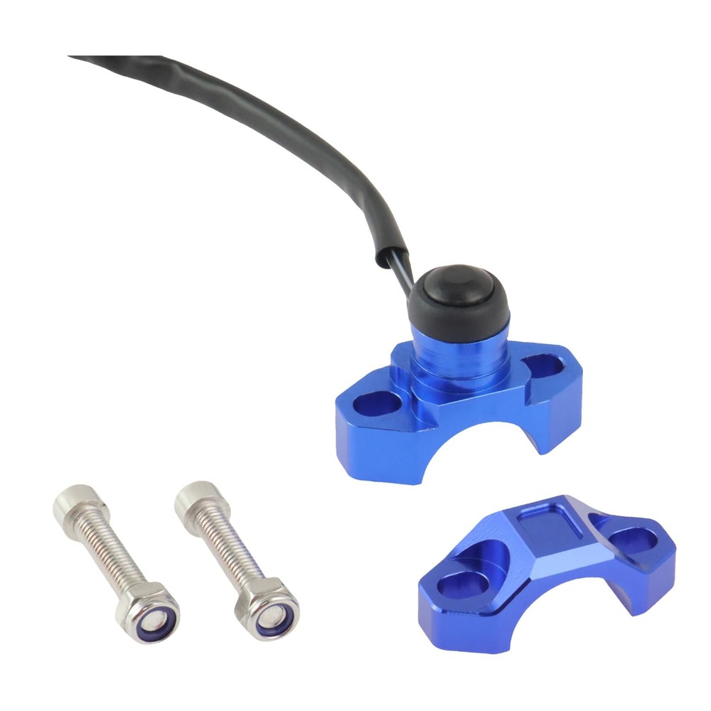 Universal Motorcycle Engine Stop Start Kill Switch Button Blue(Black Button)