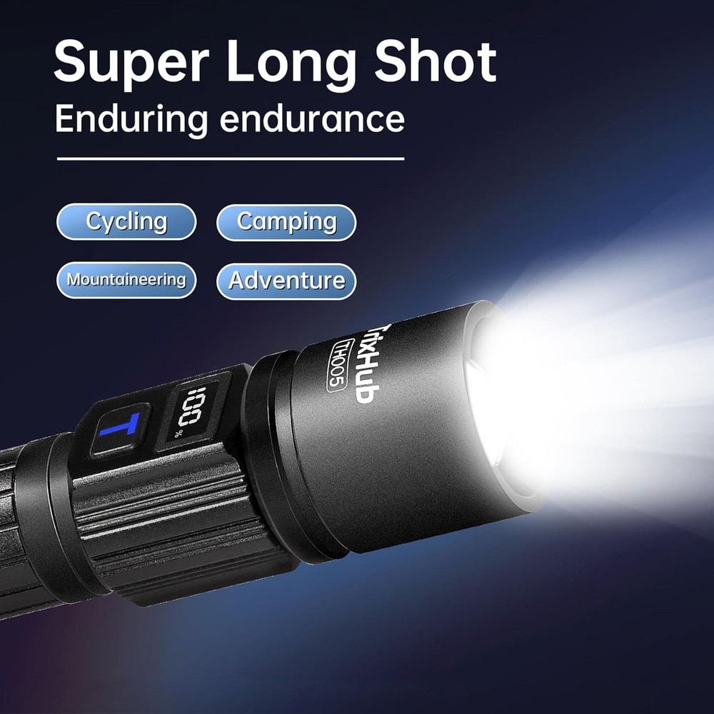 TrixHub Rechargeable Flashlights 2 Pack, Super Bright High 2Pack, Black