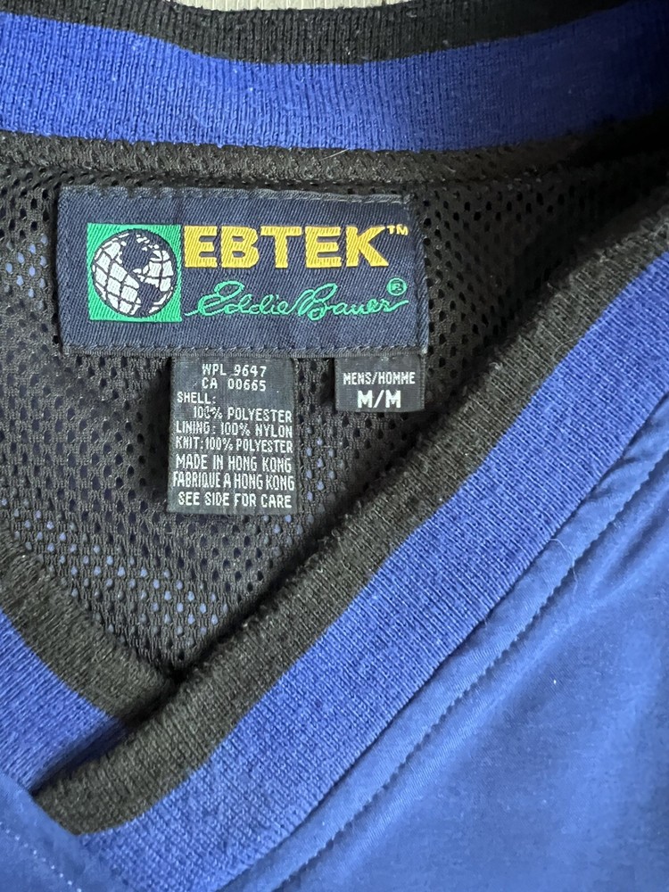 Vintage Eddie Bauer EBTEK Pullover Golf Jacket Size M Blue