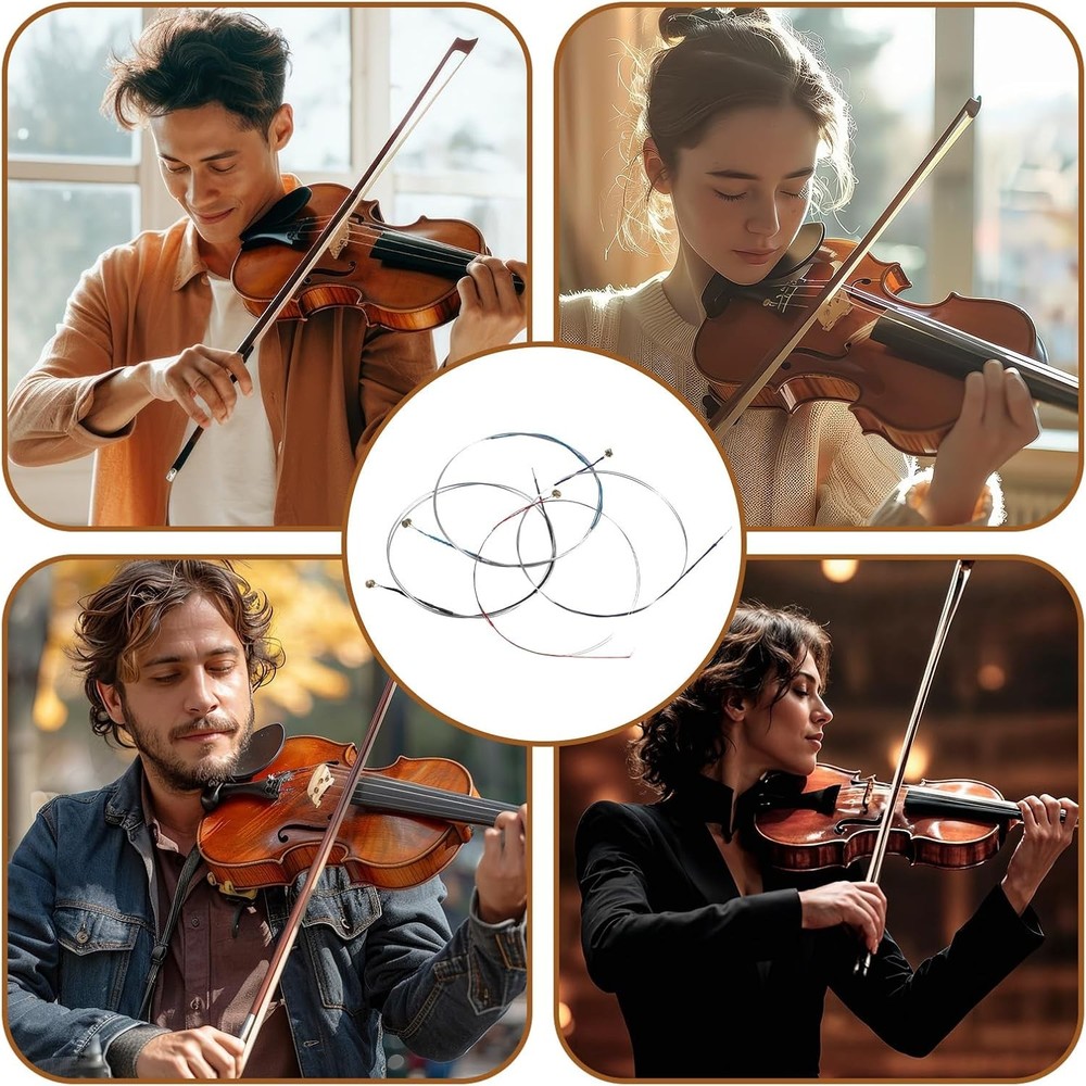 12 PCS Violin Strings Full Set, Universal Classic Steel Core Strings Carbon Stee