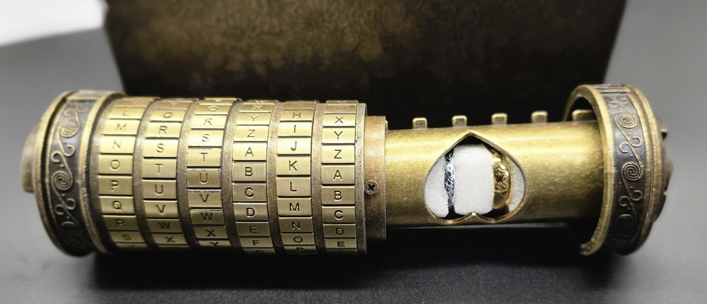 I Love U Da Vinci Code Mini Cryptex Interesting Creative Gift Romantic Lock Ring