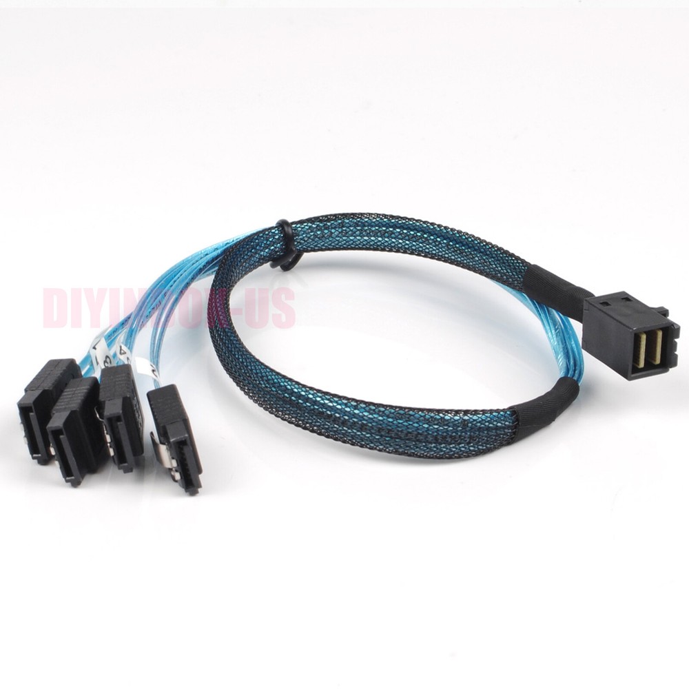 Internal Mini SAS HD SFF-8643 Host to 4 SATA 7pin Target Hard Disk Data Cable
