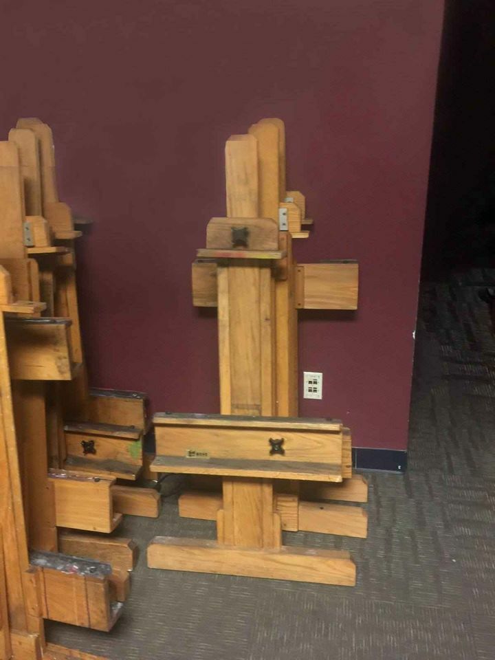 Solid oak VINTAGE ARTIST PAINTER'S EASEL PROFESSIONAL QUALITY ADJUSTABLE 80"