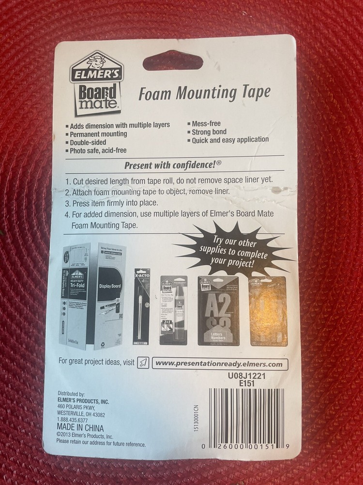 elmer’s board mate foaming minting tape