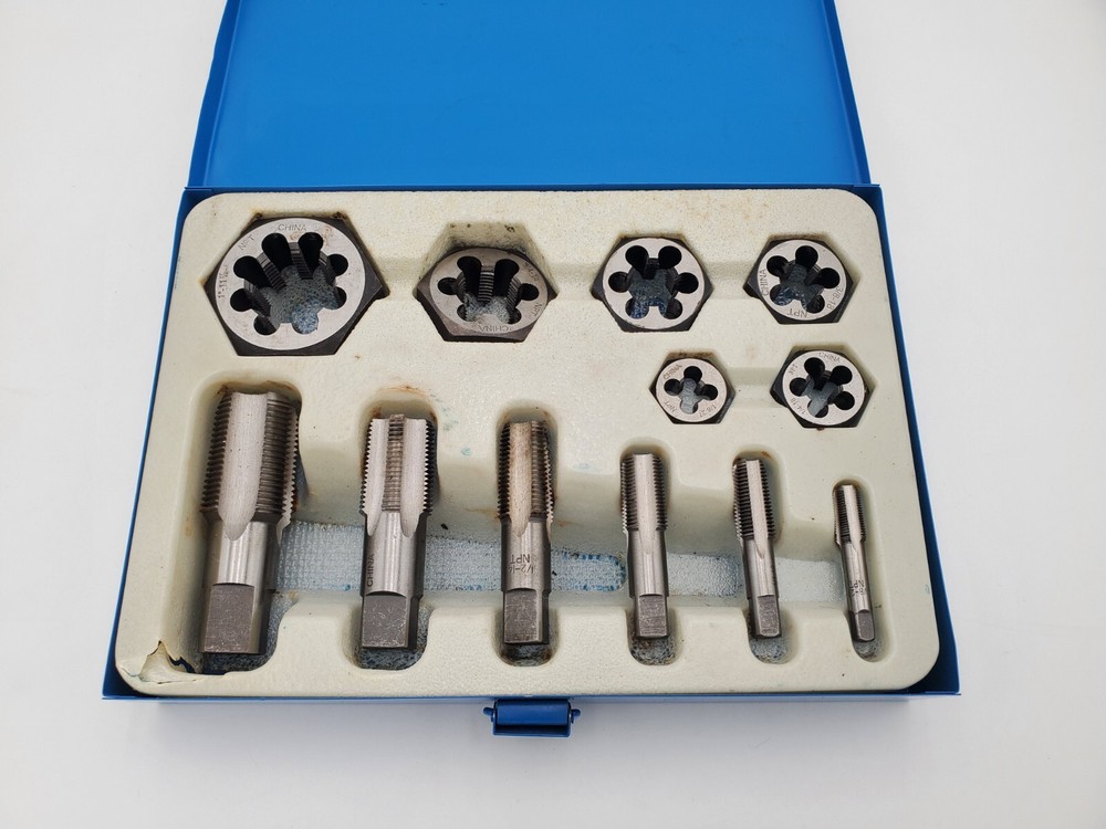 12 Piece NPT Carbon Pipe & Hexagon Pipe Die Set