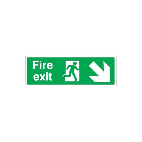 RT05756 Fire Sign Exit Down Right Hard Plastic 12006L