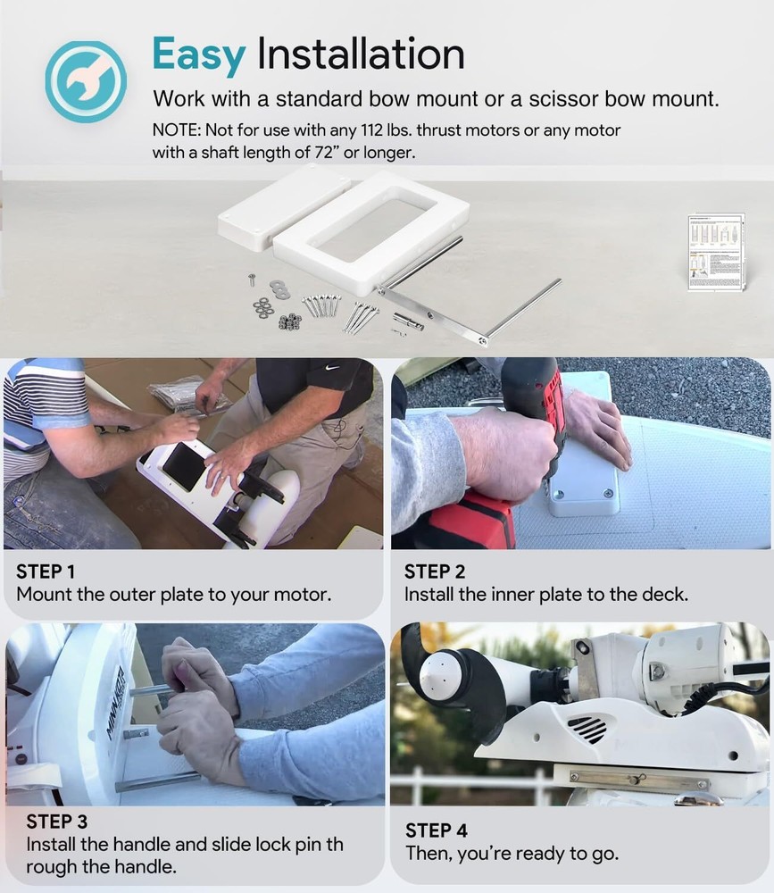 1854054 RTA-54 for Riptide Trolling Motor Composite Quick Release Bracket Mount